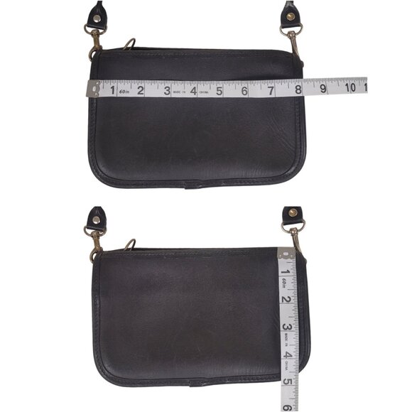Vintage 80s/90s Leather COACH Basic Black Small Crossbody Purse 8x5 inches - Picture 5 of 8